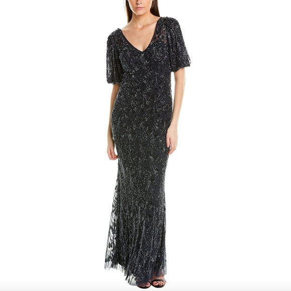 Aiden Maddox Dresses & Skirts - Aiden Maddox Beaded and Sequined Gown in Twighlight Blue